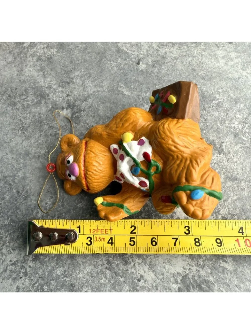 Vintage Henson Muppet Kurt Adler Ornament “Fozzie Bear Tangled In Lights”